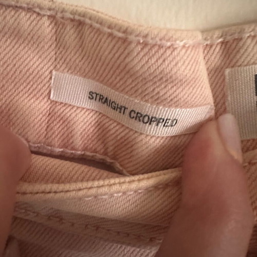 Bershka pink straight cropped jeans like new, size 38