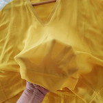 Zara blouse like new, yellow with transparent sleeves, size L