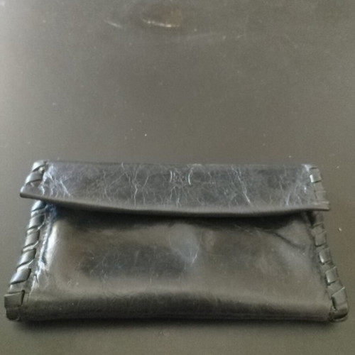 Leather tobacco pouch, black