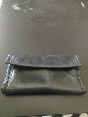 Leather tobacco pouch, black
