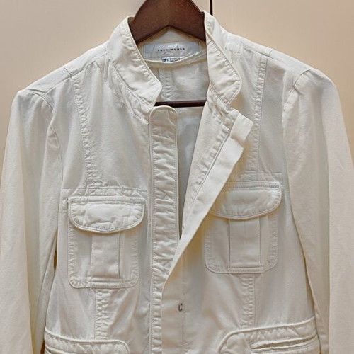 Zara white denim jacket like new, size L