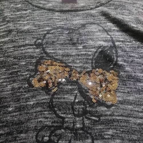 Peanuts Snoopy gray melange blouse used, one size with sequins