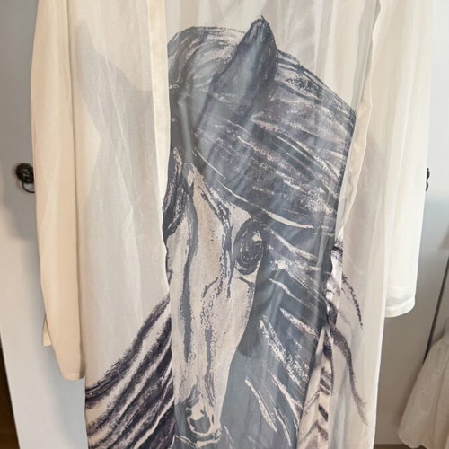Set M long cover up and pants like new with amazing patterns