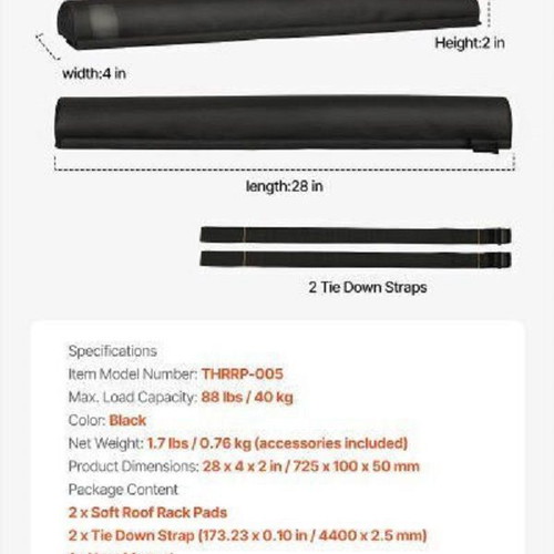 Vevor Soft Roof Rack Pads 28" like new