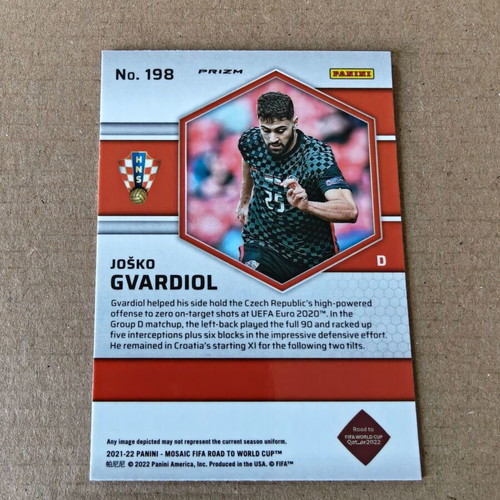 Josko Gvardiol Panini Mosaic Road to World Cup 2021-22 RC Red Prizm card like new