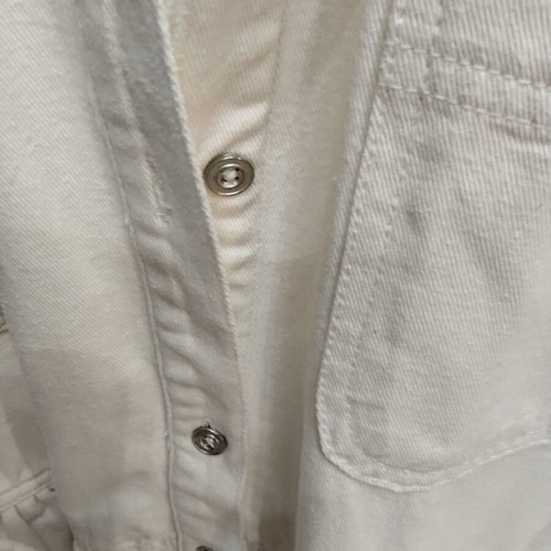 Denim Midi Dress Splash size L like new, ecru cream