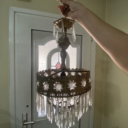 Bronze ceiling light used, vintage 60s-70s style