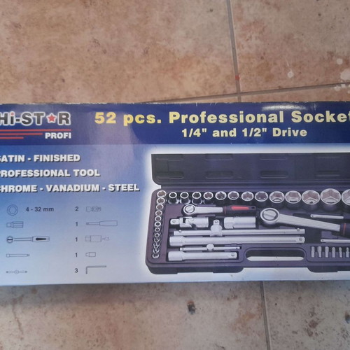 Chrome Vanadium socket wrench set 1/4, 1/2 new