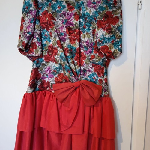 Vintage dress from the 80s new, multicolor, size 48