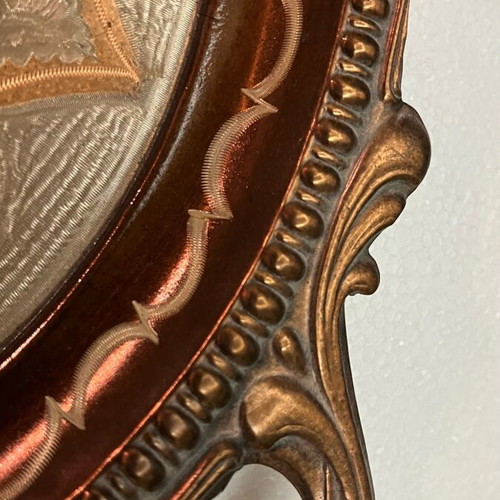 Bronze serving tray with handmade designs like new
