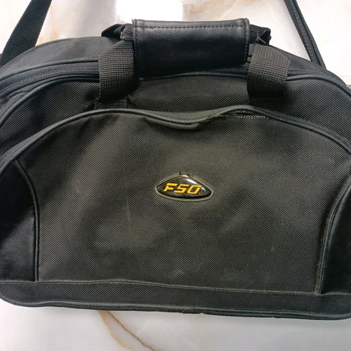 F 50 bag used, black, small with handles and shoulder strap