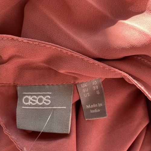 ASOS pleated trapeze dress size S/M, new, dark peach color