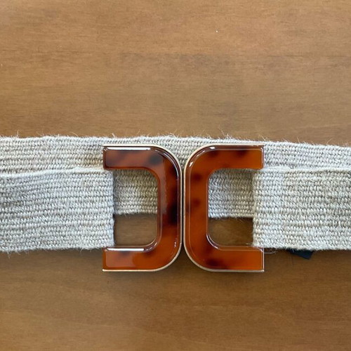 Zara women's belt elastic with buckle, like new, beige, size 75