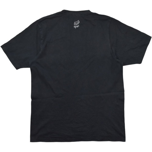 Y2K Fox Faded Black T-shirt used, size M-L