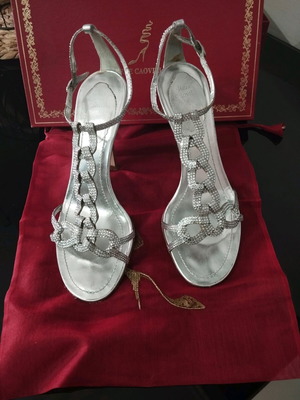 Rene Caovilla high heels like new, silver, size 37