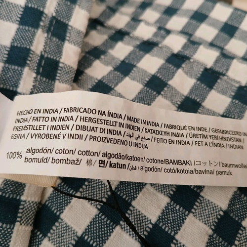 ZARA HOME cotton tablecloth 150x250cm, blue vichy check