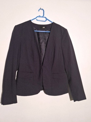 H&M dark blue jacket used with snap button and decorative pockets