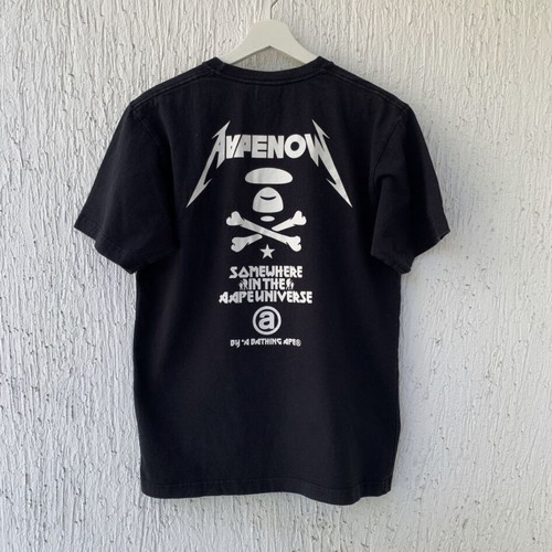 Bape T-shirt M like new, black, Metallica inspired graphics