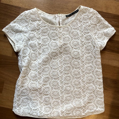 Zara lace blouse Large like new, off-white