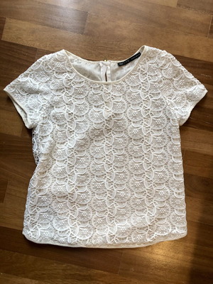 Zara lace blouse Large like new, off-white