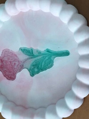 Porcelain decoration with liquid glass and rose new