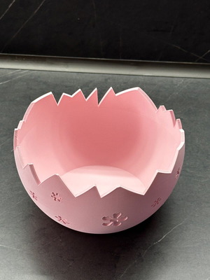 Easter egg-shaped bowl basket new, lilac and light pink