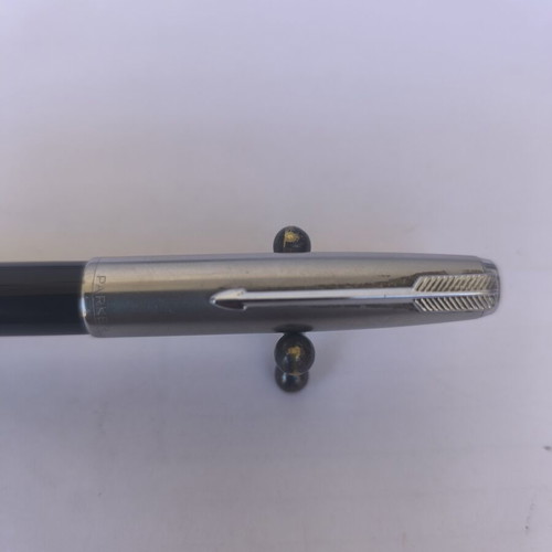Parker 51 pen used with stainless steel cap and black resin body