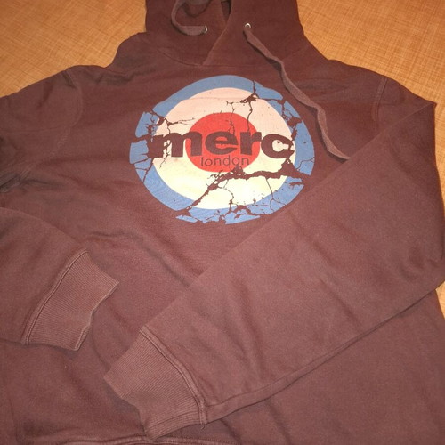 Merc London hoodie size M like new, brown with red logo