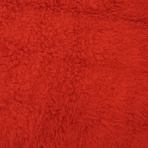 Red wool woven flokati rug like new