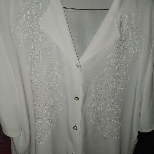 White semi-transparent shirt with design XXL used