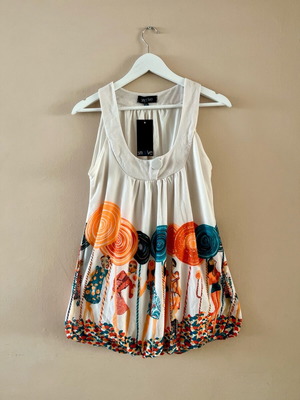 Tunic new with tag size M/L, white and colorful