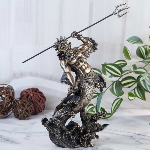Poseidon statue new, decoration 28 cm, polyresin