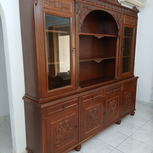 Classic wooden cabinet with carved details