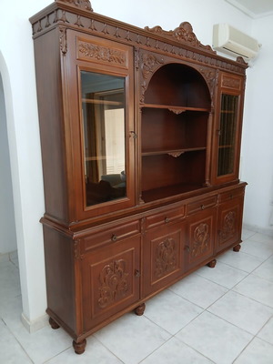 Classic wooden cabinet with carved details