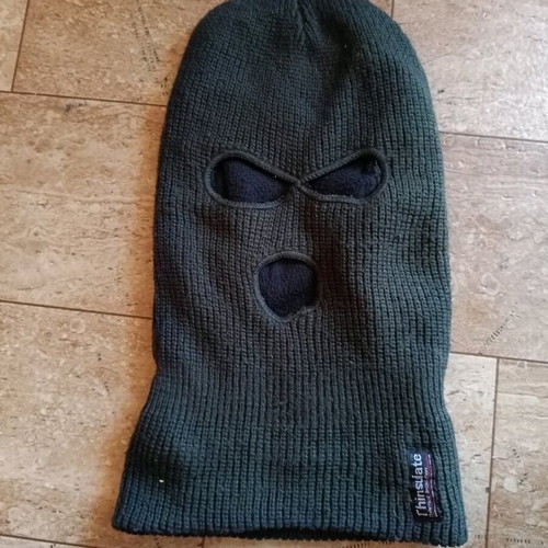 Full face Thinsulate hat used, green