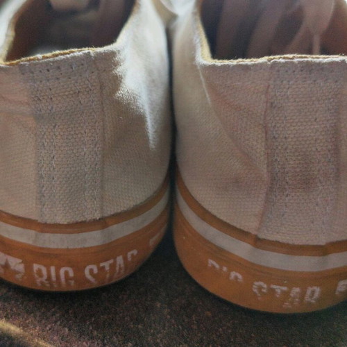 Vintage women fashion shoes used No 40 white-yellow