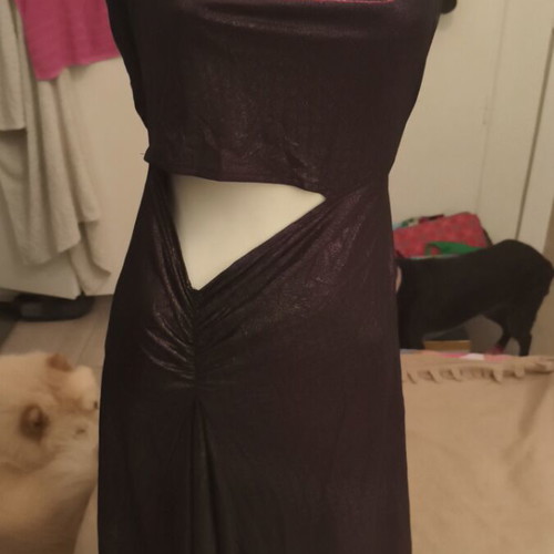 Y2K iridescent dress refurbished with asymmetrical design