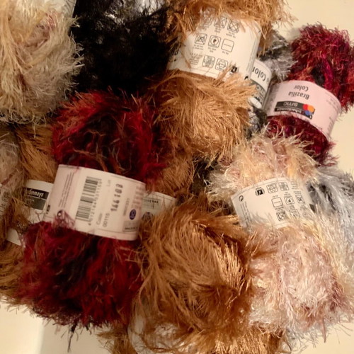 Fur yarn new, pack of 30, for knitting with thick needles