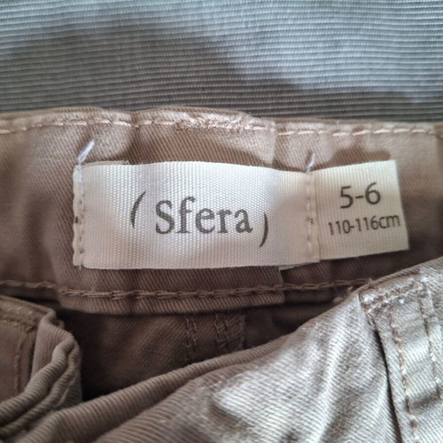 Sfera Kids Summer Cotton Pants Like New, Beige, Size 116cm
