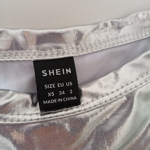 Shein cargo pants and top set like new, silver