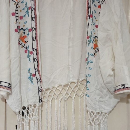 Boho bolero Glamorous like new with embroidery and fringes, viscose