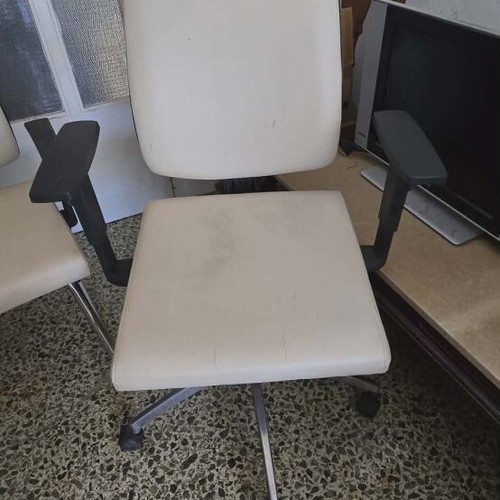 Office chairs leather used, set of 2, small wear