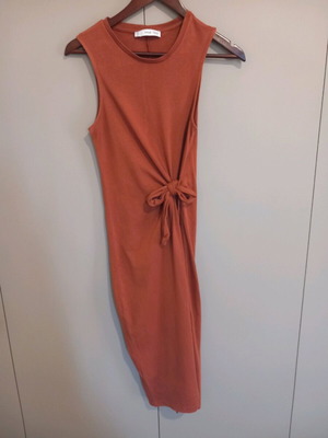 Mango dress used, casual cotton red-orange