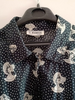 Vintage polka dot shirt like new with retro ladies pattern