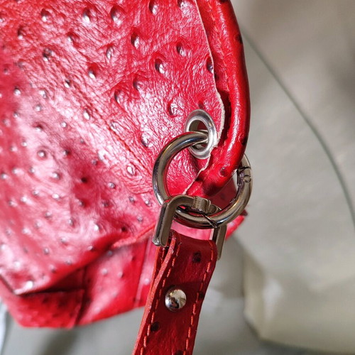 Leather vintage shoulder and handbag red like new Italy