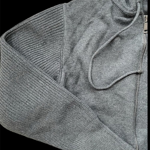 Zara cropped cardigan grey like new with hood and zipper