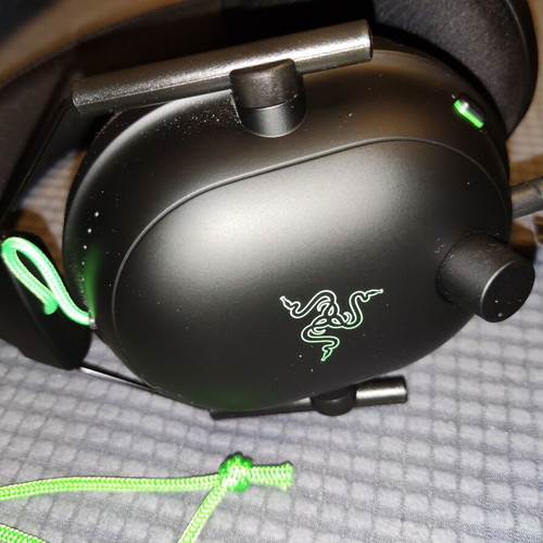 Razer Blackshark V2 headphones used with USB sound card