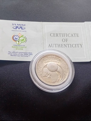 Silver South African Ounce Coin 33.63g 925 Silver 2006 World Cup