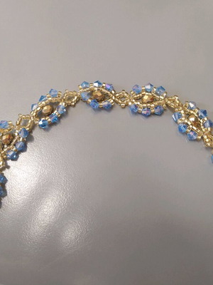 Handmade bracelet with Swarovski crystals new, blue
