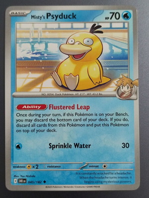 Misty's Psyduck Pokemon Card Near Mint Non-Holo Destined Rivals 045/182